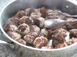 Meatballs browning