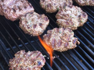 Lentil Hamburger Sliders on the grill