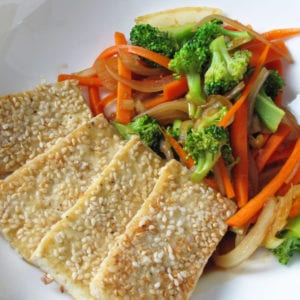 Sesame Tofu with Stir Fried Veggies