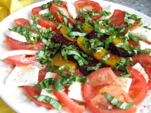 Beet Caprese Salad Close up