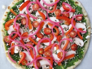Veggie Greek Style Pizza Unbaked