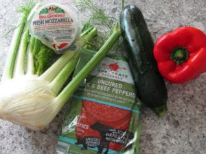 Zucchini Pepperoni Rollup ingredients