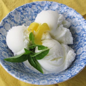 Lemon Basil Ricotta Ice Cream