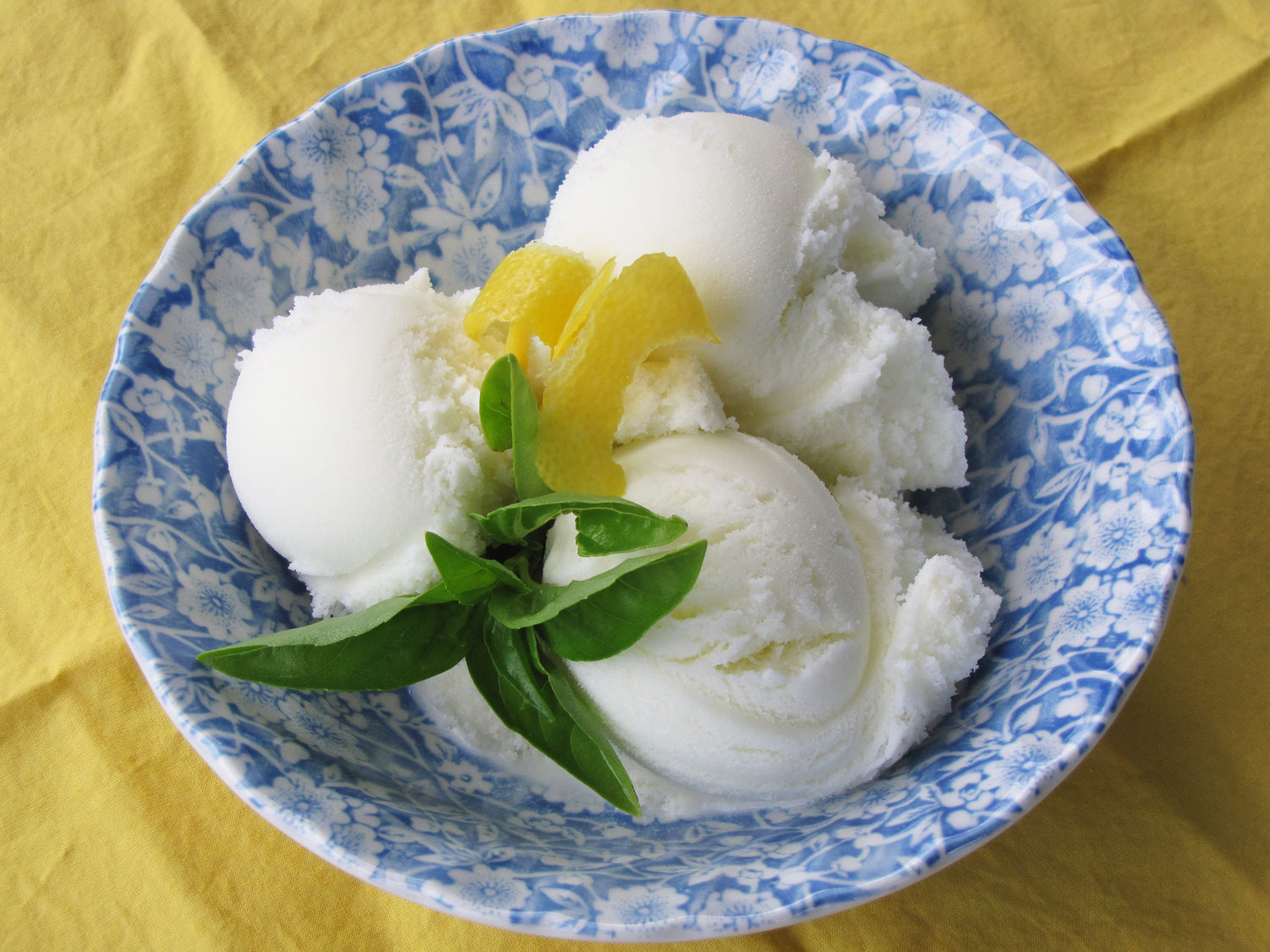Lemon Basil Ricotta Ice Cream