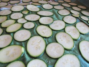 Zucchini Slices Salted and Draining