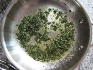 Sage and Garlic Cooked in Butter