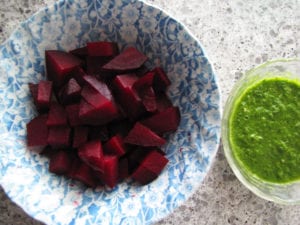 Beets with vinaigrette on the side