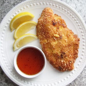 Miso Fried Catfish with Honey Lemon Chili Sauce