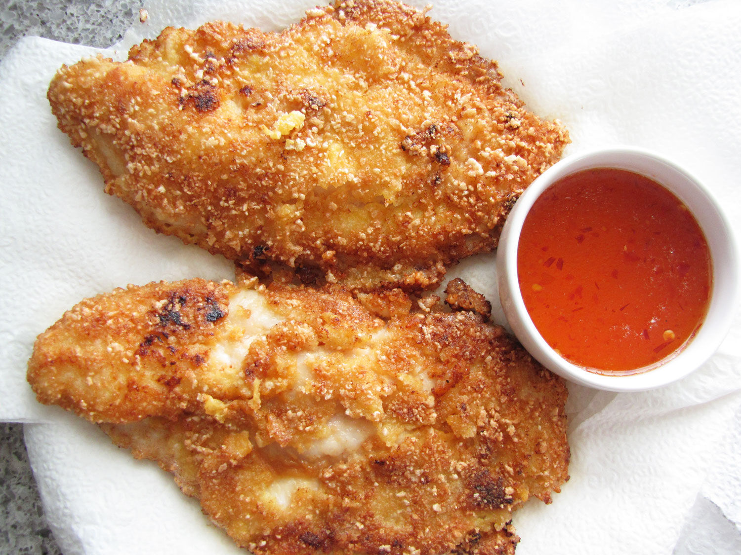 Miso Fried Catfish with Honey Lemon Chili Sauce • Food, in brief.