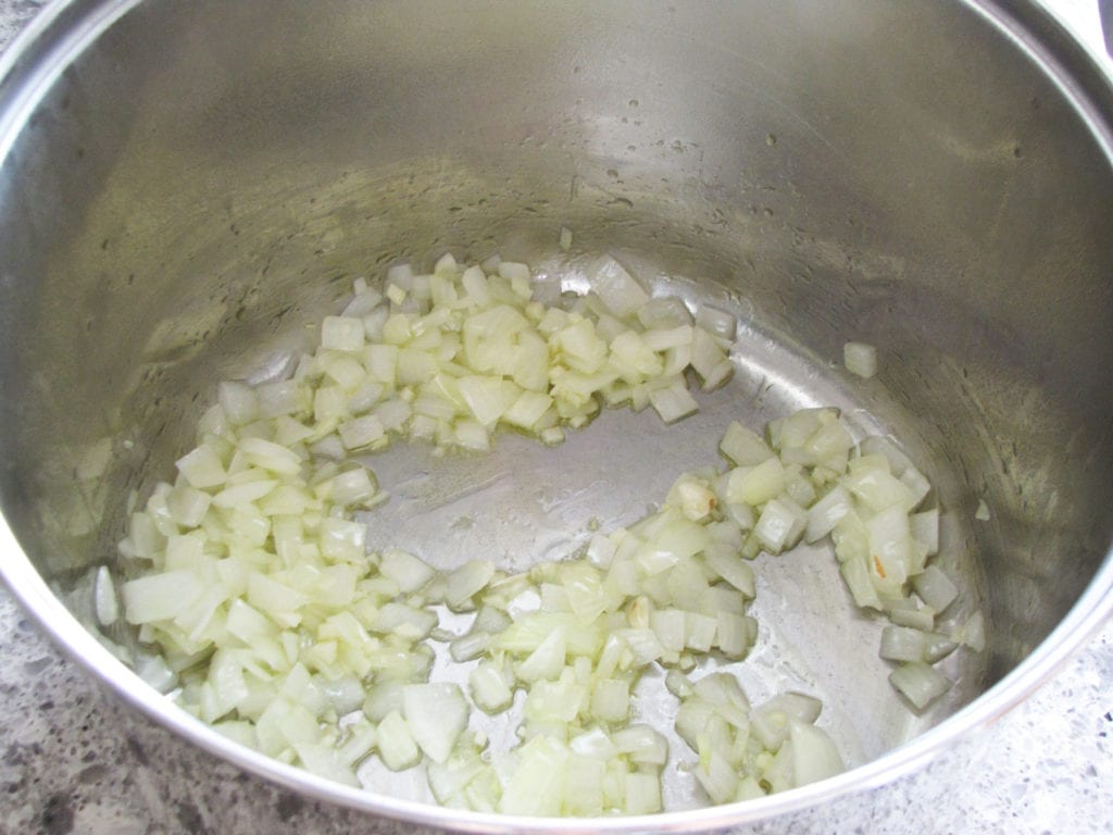 Onions and garlic sautéing