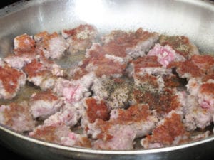 Pork Browning side 2 with seasoning