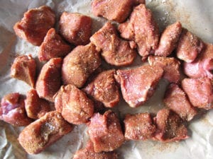 pork pieces seasoned