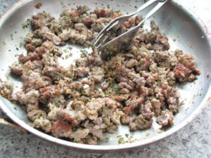 Browned meat with added aromatics cooked down