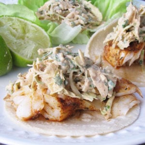 Fish Tacos with Spicy Tangy Slaw