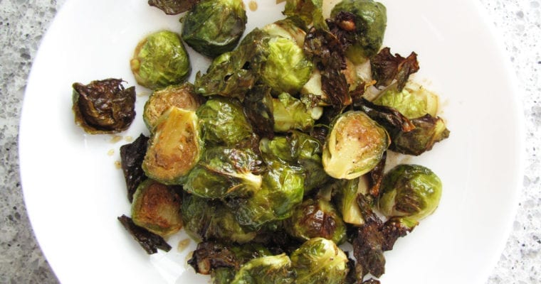 Maple White Balsamic Roasted Brussels Sprouts