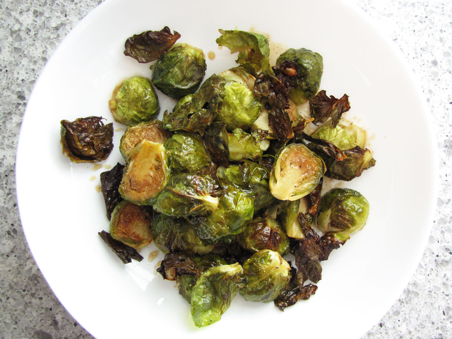 Maple White Balsamic Roasted Brussels Sprouts