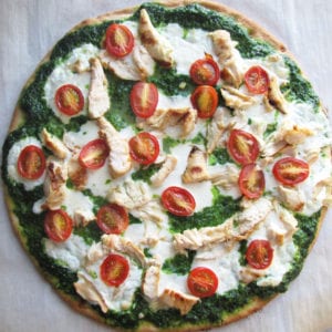 Chicken Pizza with Spinach Pesto