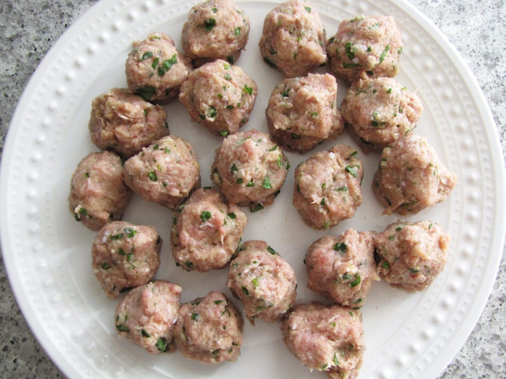 Turkey meatballs ready to simmer