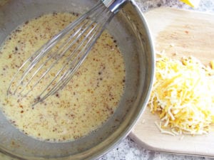 Eggs whisked with milk and spices
