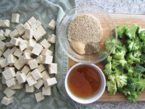 Roasted Sesame Tofu and Broccoli Ingredients
