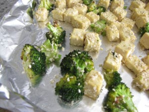 Roasted Broccoli and Tofu on the sheet pan