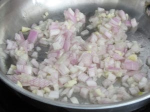 Sauteeing shallots and garlic