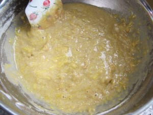 Dry ingredients incorporated into the batter