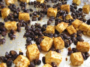 Roasted Tofu and Black Beans