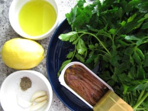 Pasta with Parsley and Anchovies ingredients