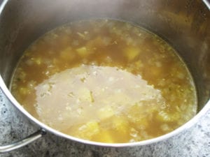 soup after potatoes are tender