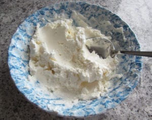 Goat Cheese and Sour Cream Mixed Together