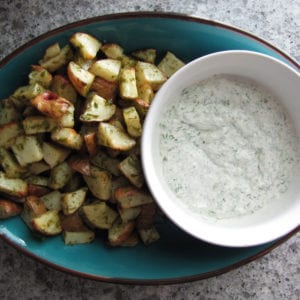 Roasted Potatoes with Creamy Herb Sauce