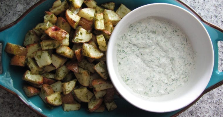 Roasted Potatoes with Creamy Herb Sauce