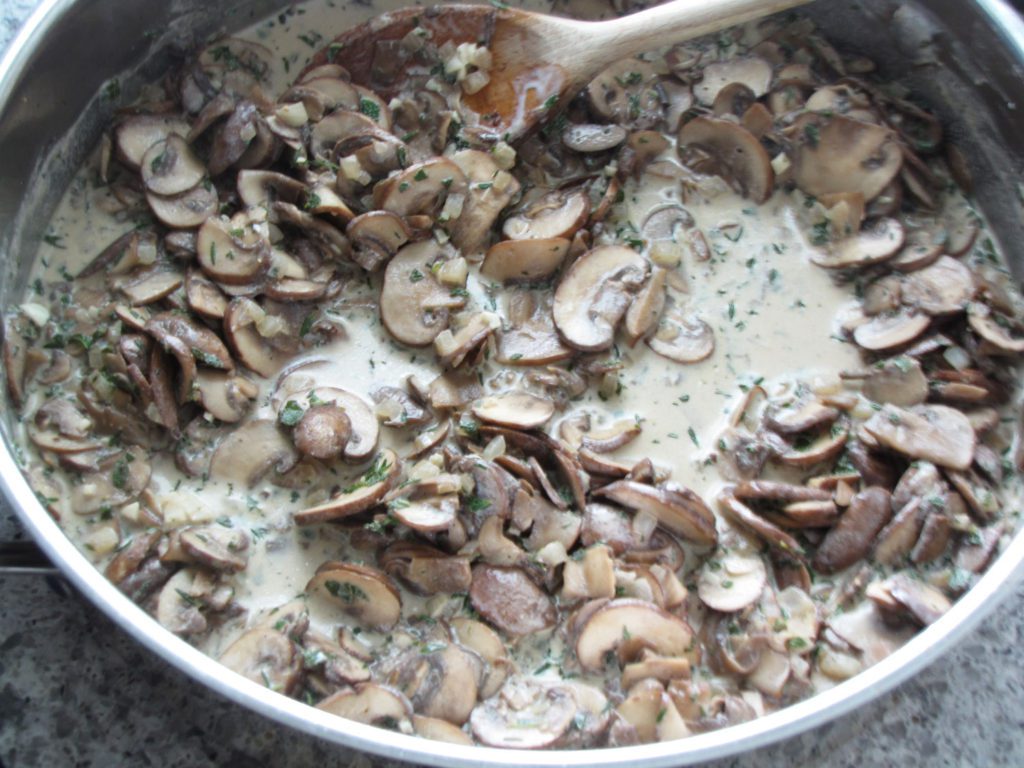 Buttermilk and Sour Cream Added to Mushroom Mixture