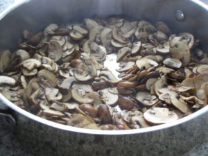 Sliced Mushrooms Cooked Down