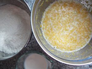 Wet and Dry Ingredients Ready to Mix