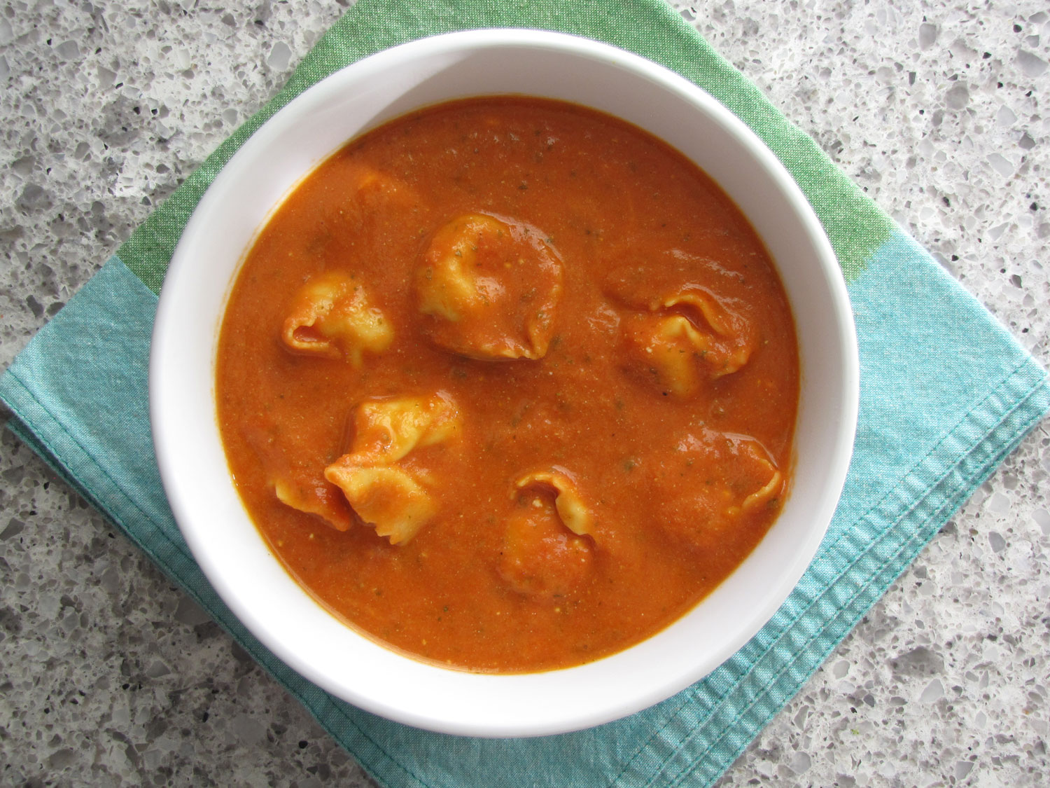 Herbed Tomato and Goat Cheese Tortellini Soup