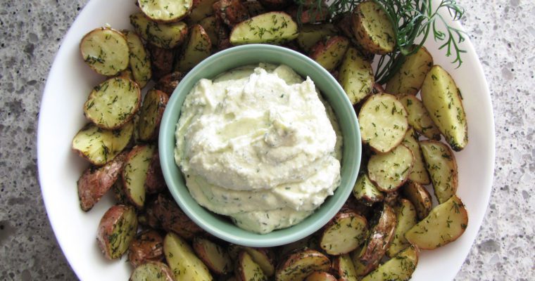 Dill Roasted Potatoes with Whipped Feta Dip