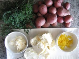 Dill Roasted Potatoes with Whipped Feta Dip ingredients