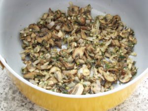 Mushroom mixture with flour cooked in