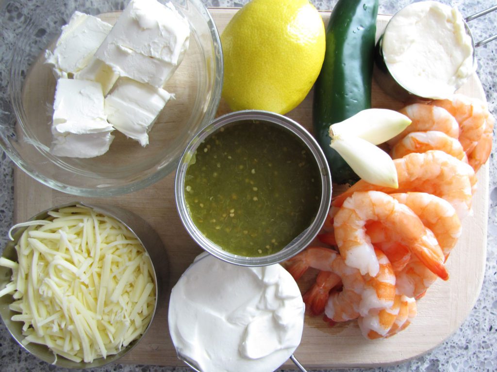 Salsa Verde Baked Shrimp Dip Ingredients