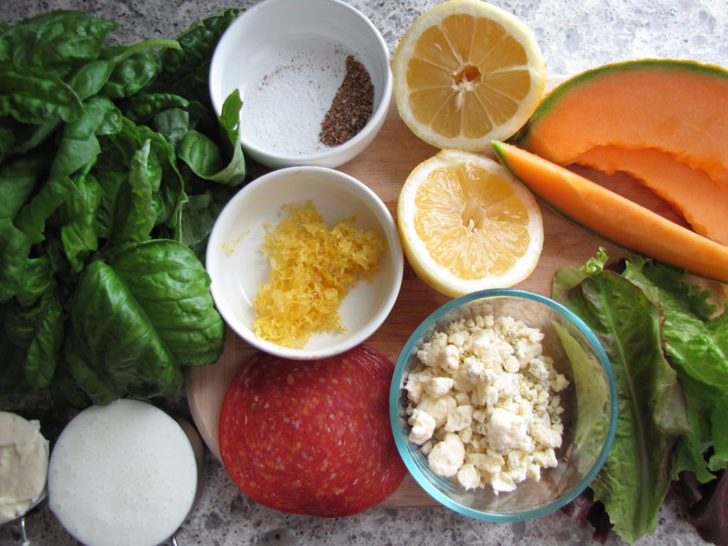 Cantaloupe Pepperoni Salad Ingredients