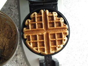Apple Cinnamon Flax Waffle in the iron