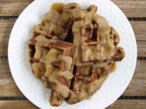 Apple Cinnamon Flax Waffles with Apple Butter Syrup