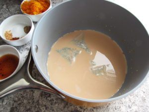 Chai steeping in milk