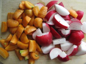 Chopped Carrots and Radishes