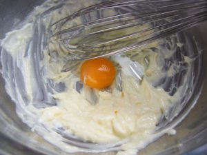 whisk an egg into the butter
