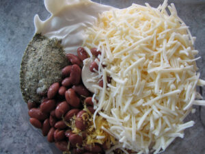 Easy Cheesy Bean Dip Ingredients in food processor